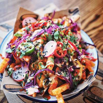 Dirty Sriracha fries